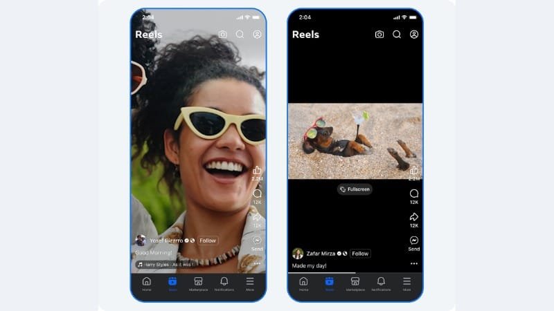 Facebook Reels feed showing how Facebook video become Reels, blending casual moments and viral content.